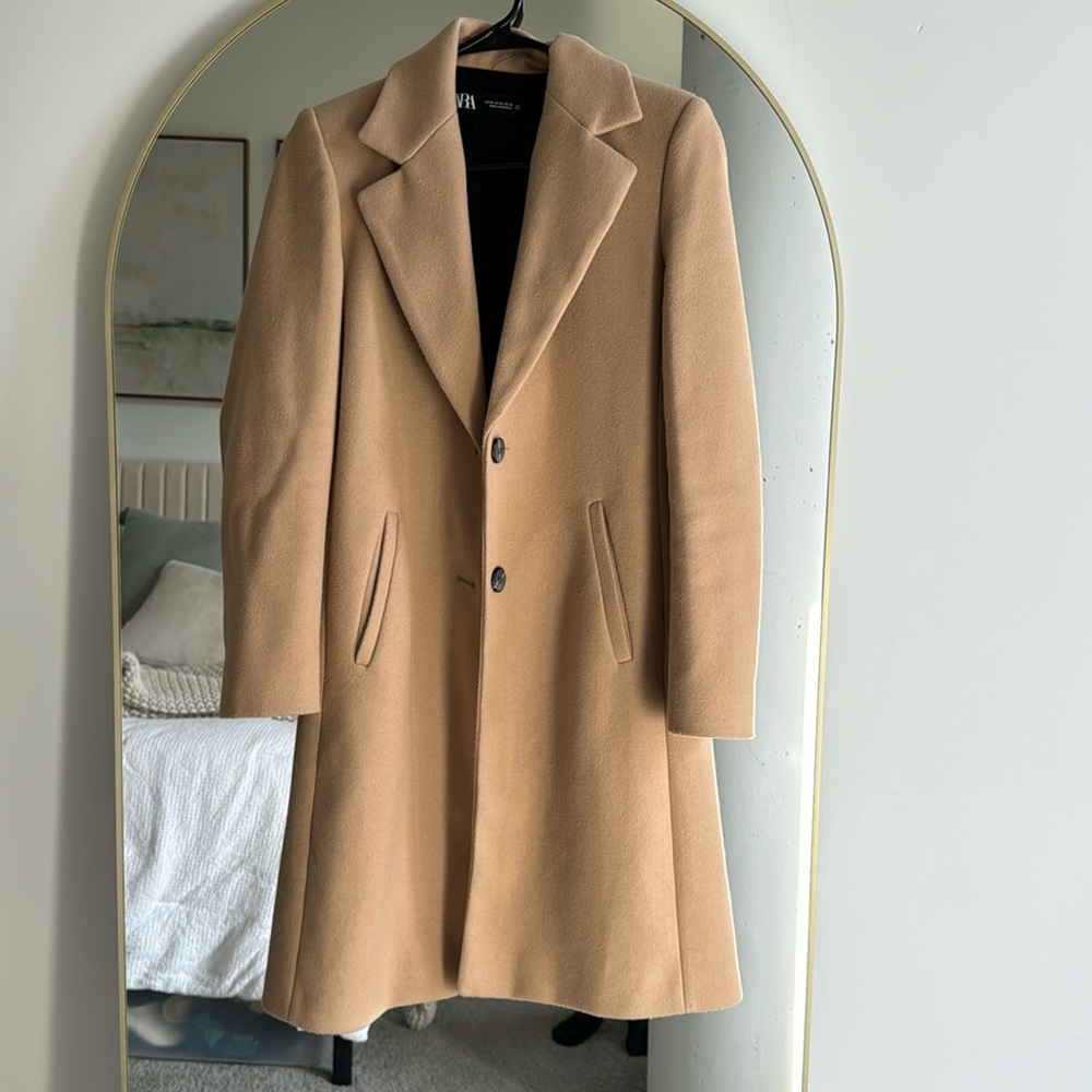 Zara Taupe Brown Soft Coat